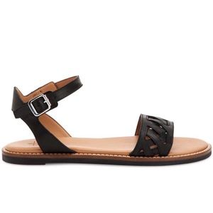 AQUATALIA Audry Black Leather Strappy Sandals Size 38